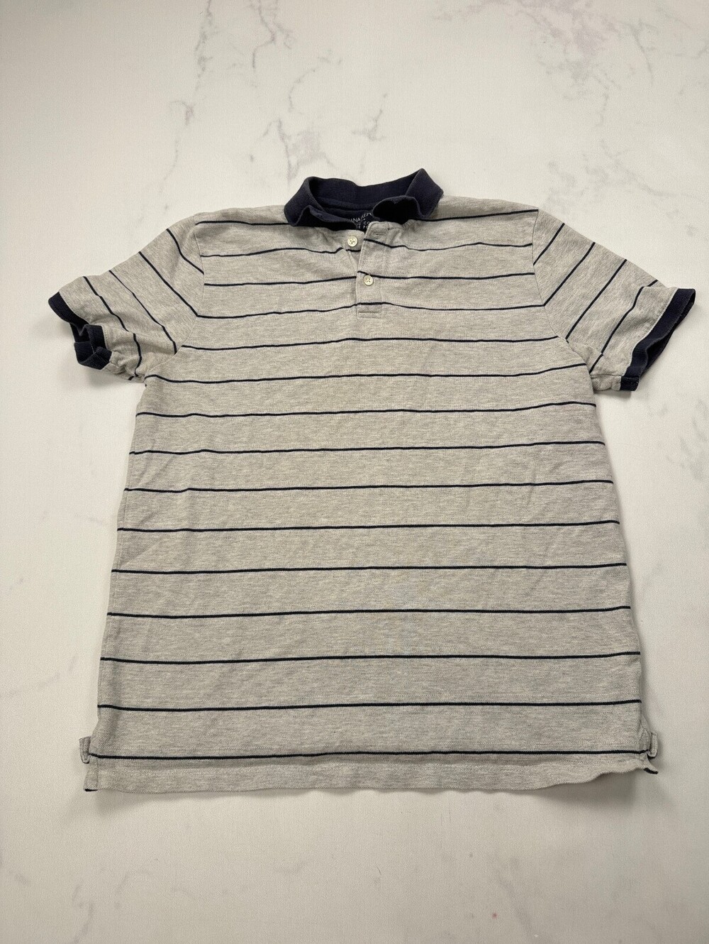 Banana Republic Organic Polo Shirt Gray 2010s Timeless - Mens M